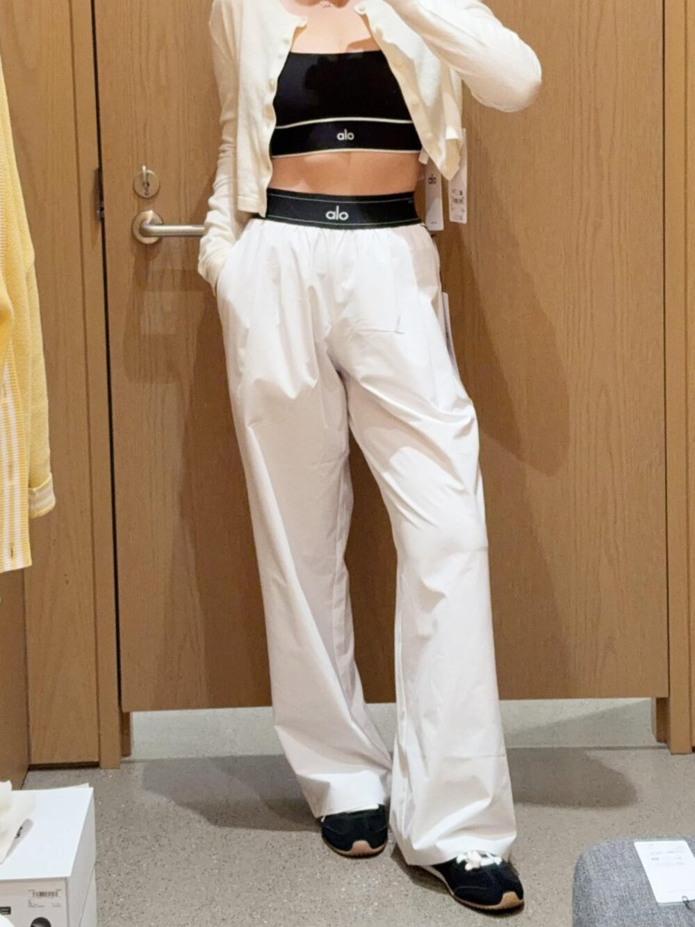 🤍NWT ALO Yoga White/Black Suit Up Trouser 30 Inch Inseam Regular